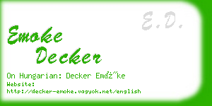 emoke decker business card
